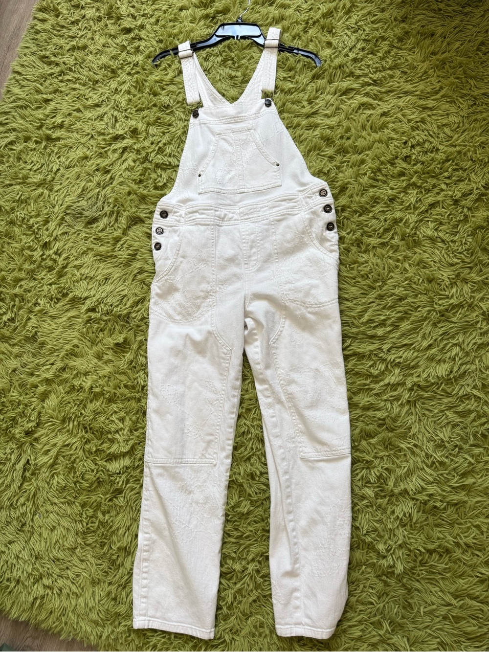 Anthropologie White Women's Denim Overalls Jumpsuit
